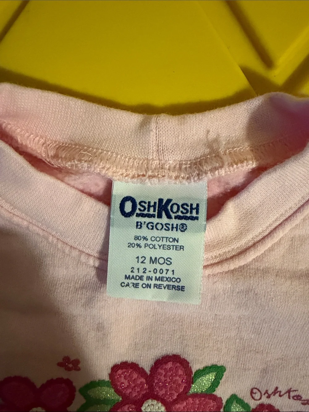 OshKosh B'gosh Light Pink Floral Embroidered Short Sleeve Tee